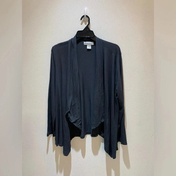 Fashion Avenue Women's Long Sleeve Cardigan 100% Rayon Gray Casual Size L - Picture 1 of 8